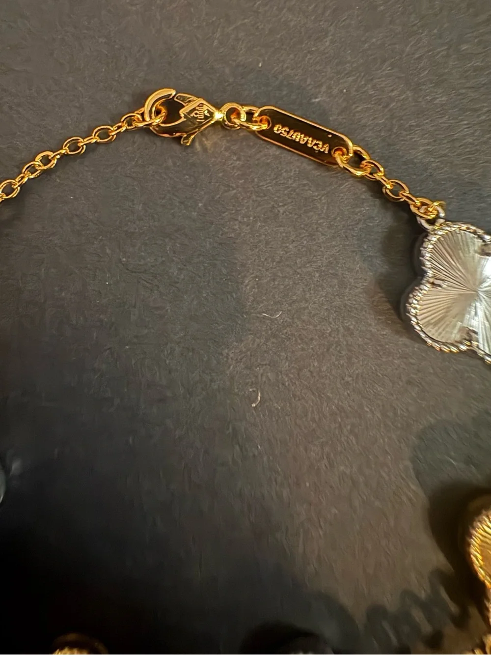 Stainless Steel Gold Silver Two Tone Clover Chain Bracelet Adjustable up to 8”